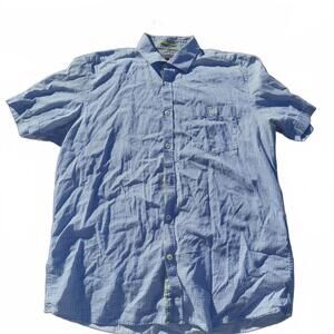 TED BAKER MENS Light Blue Short Sleeve Button-Up Shirt SIZE SMALL